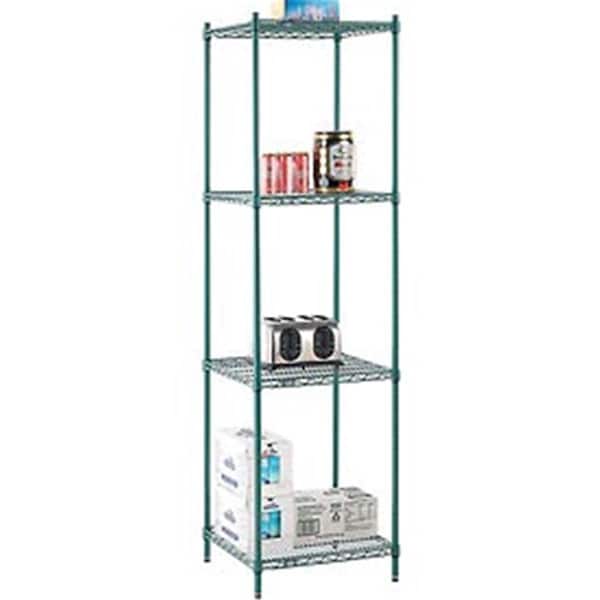 Designed To Furnish Nexel Poly-Z-Brite Wire Shelving - Green - 24 x 24 x 86 in. DE3492748 - main